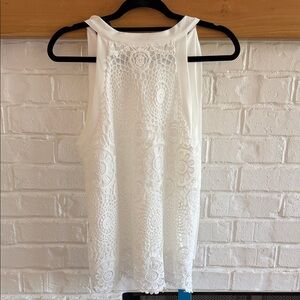 Cupshe Lined White Crochet Lace Tank Top